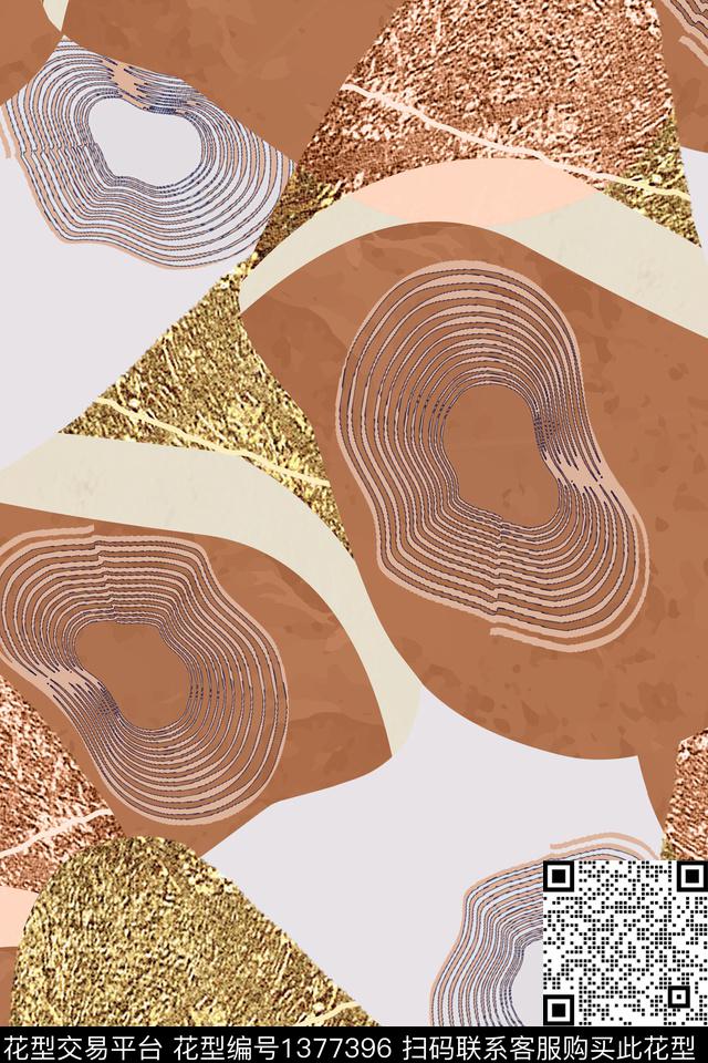 几何油画华亿平台手绘几何数码印花华亿平台下载（图片编号: 1377396） - 瓦栏（Walan）