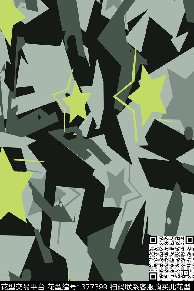 几何男装满版花迷彩传统印花华亿平台下载（图片编号: 1377399） - 瓦栏（Walan）