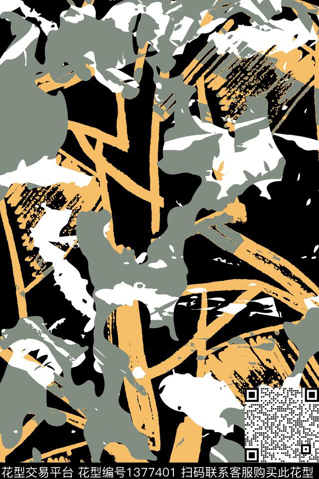 几何男装满版花迷彩传统印花华亿平台下载（图片编号: 1377401） - 瓦栏（Walan）