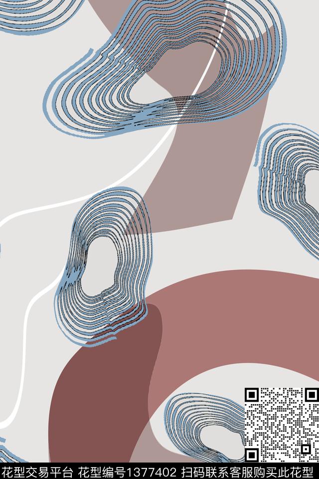 油画华亿平台几何手绘几何数码印花华亿平台下载（图片编号: 1377402） - 瓦栏（Walan）