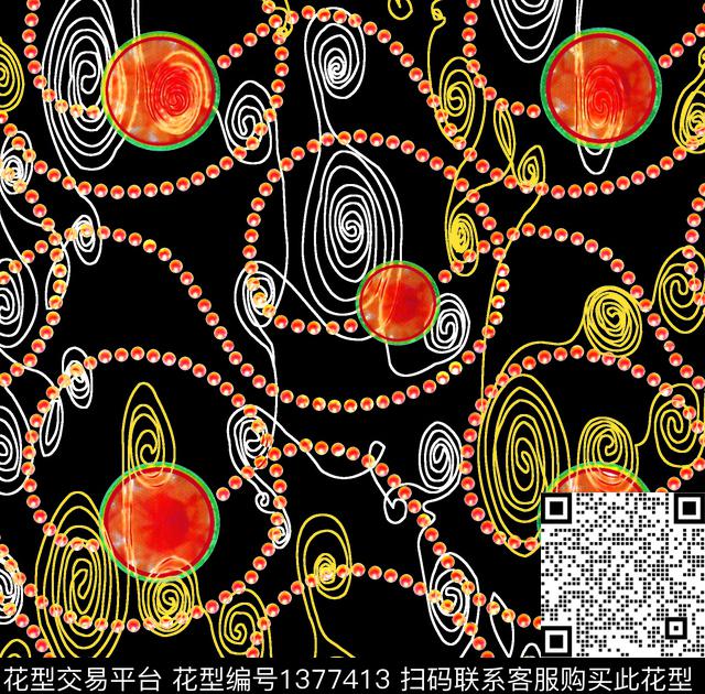 时尚线条女装数码印花华亿平台下载（图片编号: 1377413） - 瓦栏（Walan）