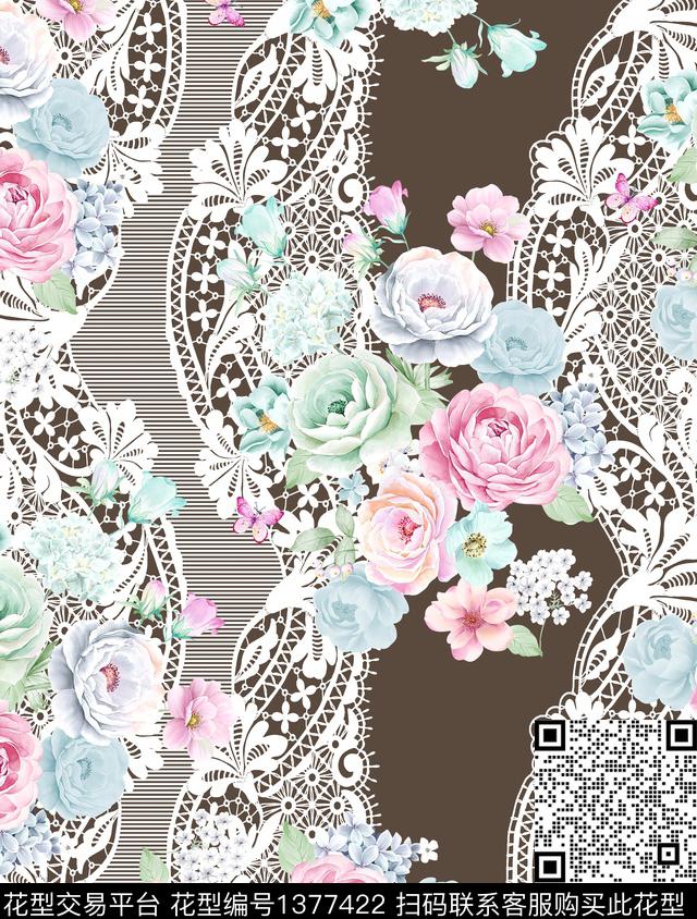 鲜花花卉水彩花卉数码印花华亿平台下载（图片编号: 1377422） - 瓦栏（Walan）