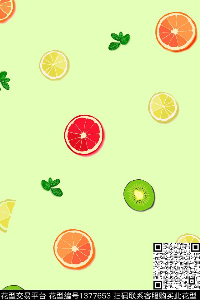 水果家居服卡通数码印花华亿平台下载（图片编号: 1377653） - 瓦栏（Walan）