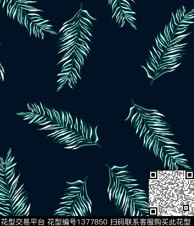 数码华亿平台绿植树叶热带华亿平台数码印花华亿平台下载（图片编号: 1377850） - 瓦栏（Walan）