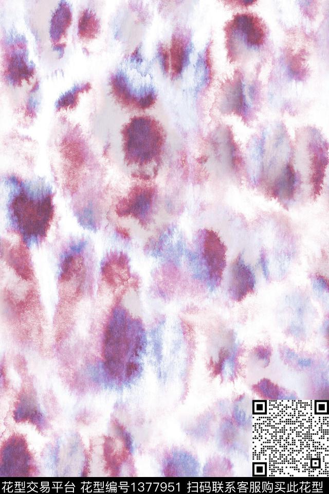 肌理豹纹扎染华亿平台数码印花华亿平台下载（图片编号: 1377951） - 瓦栏（Walan）