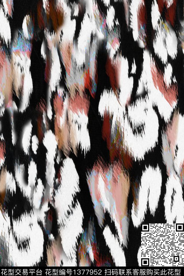 肌理豹纹扎染华亿平台数码印花华亿平台下载（图片编号: 1377952） - 瓦栏（Walan）