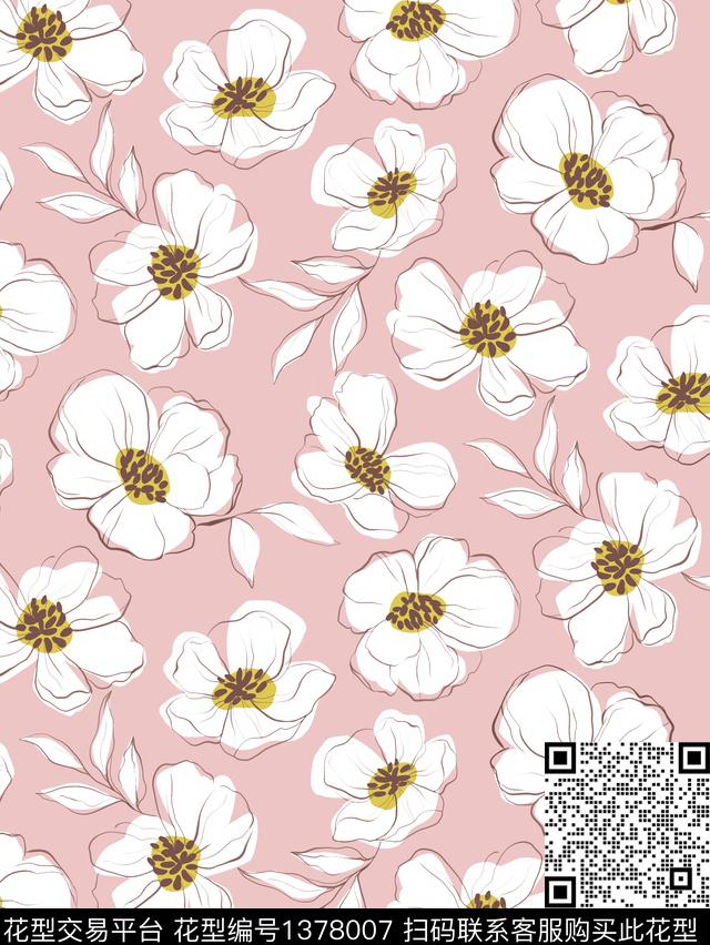 女装花卉手绘传统印花华亿平台下载（图片编号: 1378007） - 瓦栏（Walan）