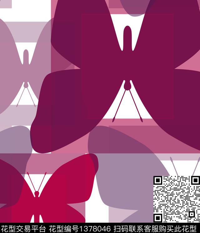 几何抽象混合拼接数码印花华亿平台下载（图片编号: 1378046） - 瓦栏（Walan）