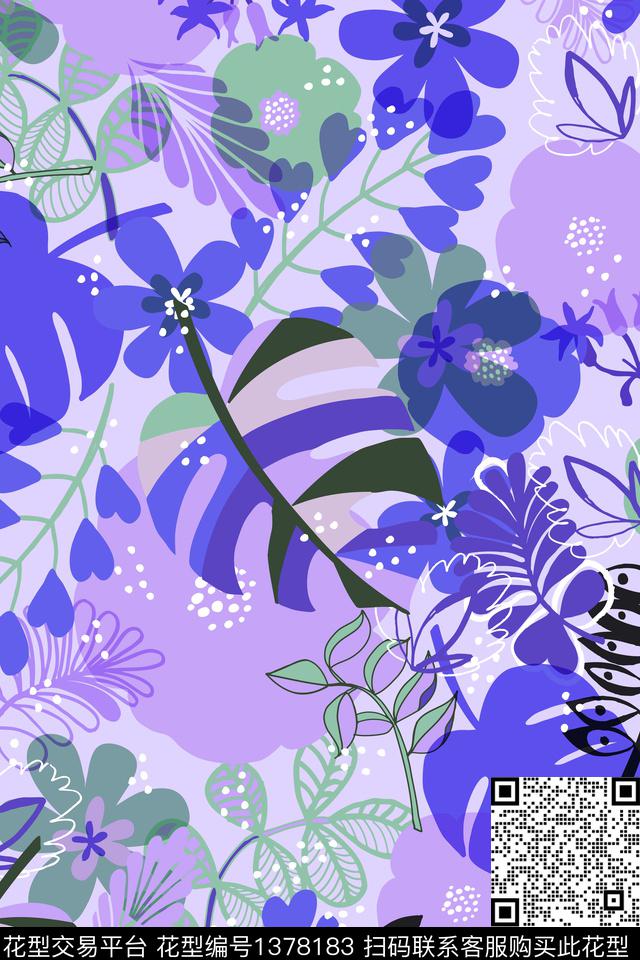 花卉花瓣大牌风数码印花华亿平台下载（图片编号: 1378183） - 瓦栏（Walan）