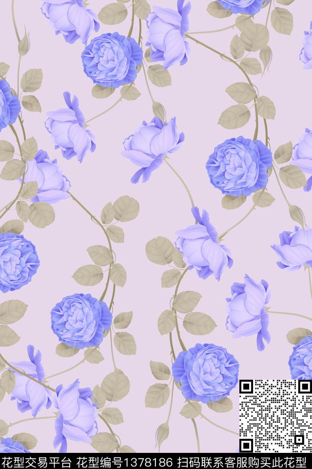 花卉花瓣大牌风数码印花华亿平台下载（图片编号: 1378186） - 瓦栏（Walan）