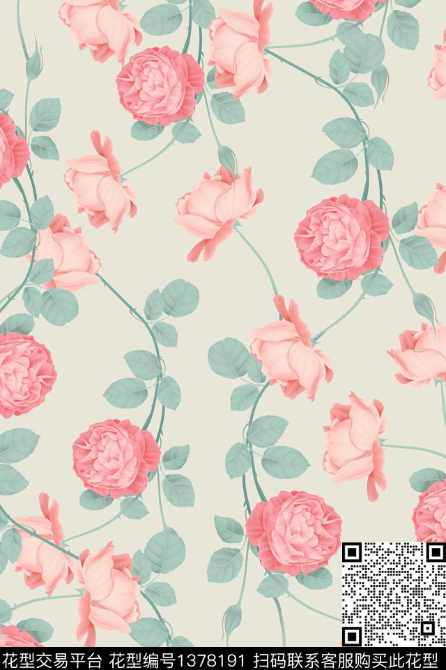 花卉花瓣大牌风数码印花华亿平台下载（图片编号: 1378191） - 瓦栏（Walan）