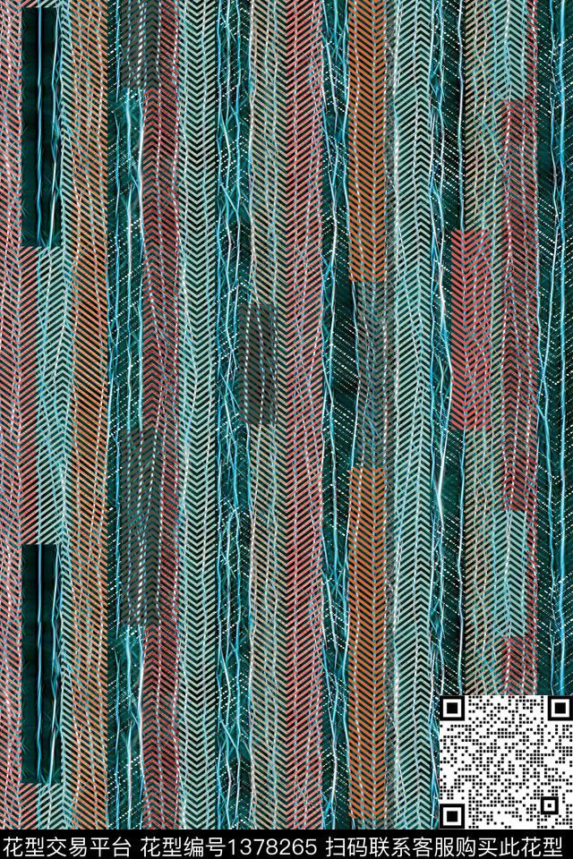 几何肌理条纹数码印花华亿平台下载（图片编号: 1378265） - 瓦栏（Walan）