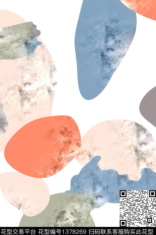 肌理抽象几何传统印花华亿平台下载（图片编号: 1378269） - 瓦栏（Walan）