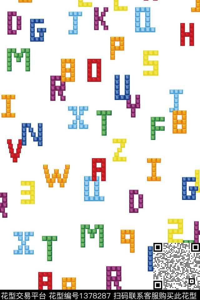 字母文字趣味传统印花华亿平台下载（图片编号: 1378287） - 瓦栏（Walan）