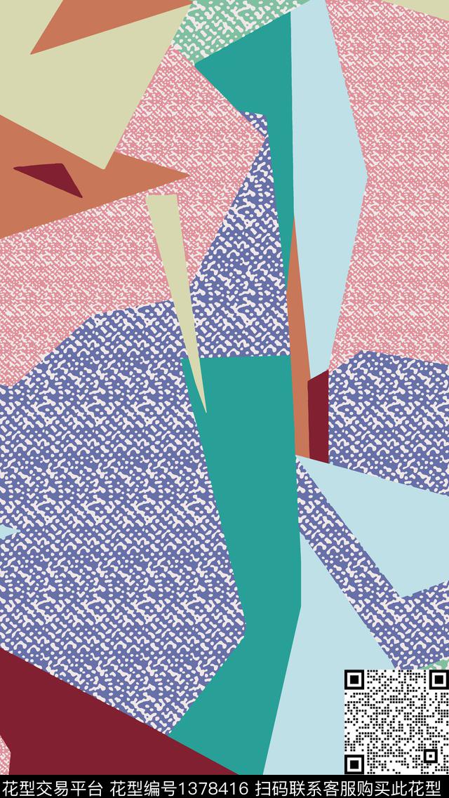 学院几何简约传统印花华亿平台下载（图片编号: 1378416） - 瓦栏（Walan）