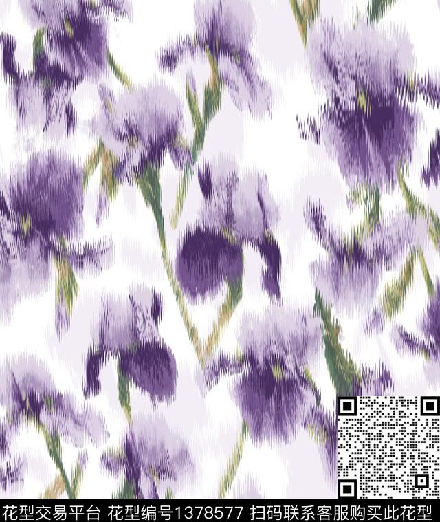 扎染华亿平台女装花卉数码印花华亿平台下载（图片编号: 1378577） - 瓦栏（Walan）