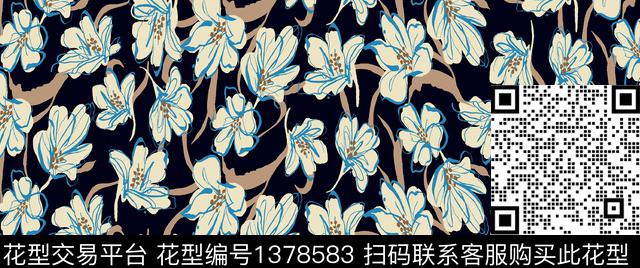 扎染华亿平台女装花卉数码印花华亿平台下载（图片编号: 1378583） - 瓦栏（Walan）