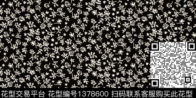 女装花卉满版散花数码印花华亿平台下载（图片编号: 1378600） - 瓦栏（Walan）