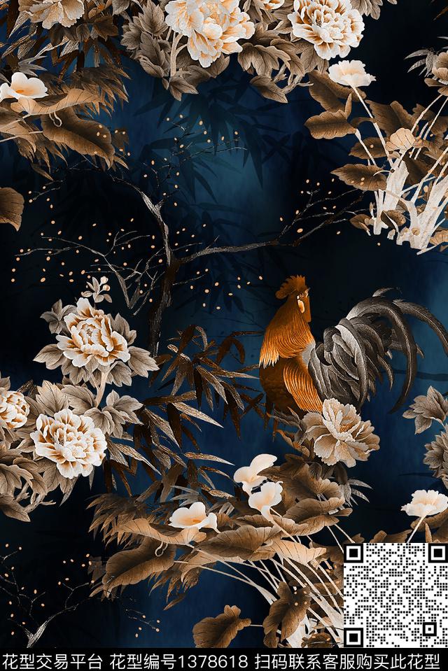 香云纱中老年中国风数码印花华亿平台下载（图片编号: 1378618） - 瓦栏（Walan）