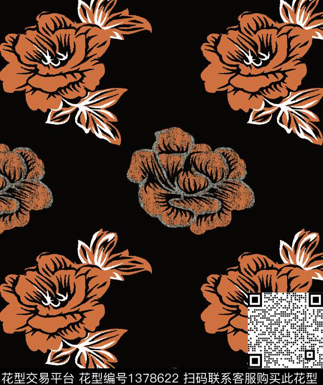数码华亿平台女装花卉数码印花华亿平台下载（图片编号: 1378622） - 瓦栏（Walan）