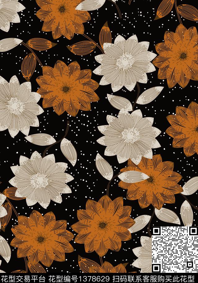 线条画数码华亿平台女装数码印花华亿平台下载（图片编号: 1378629） - 瓦栏（Walan）