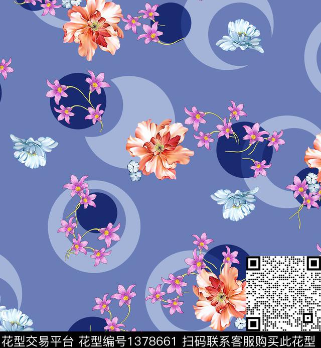 连衣裙女装花卉传统印花华亿平台下载（图片编号: 1378661） - 瓦栏（Walan）