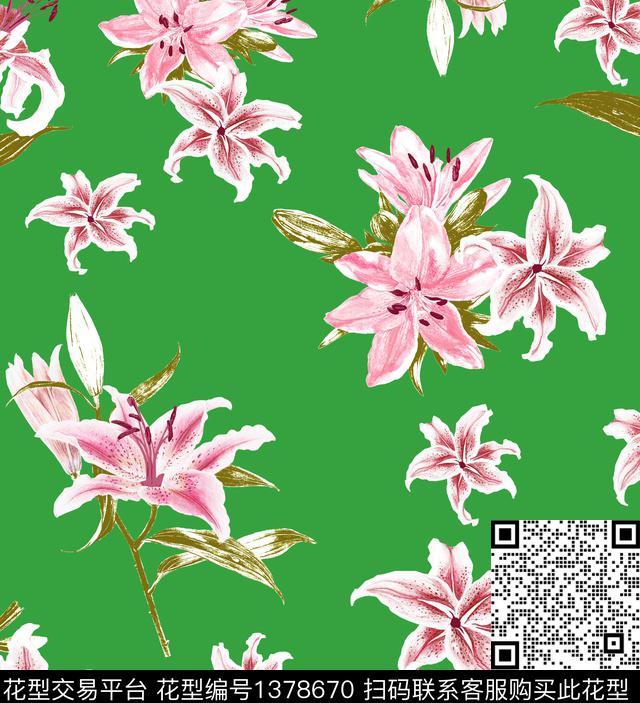 玫瑰花VALENTINO2021春夏数码印花华亿平台下载（图片编号: 1378670） - 瓦栏（Walan）