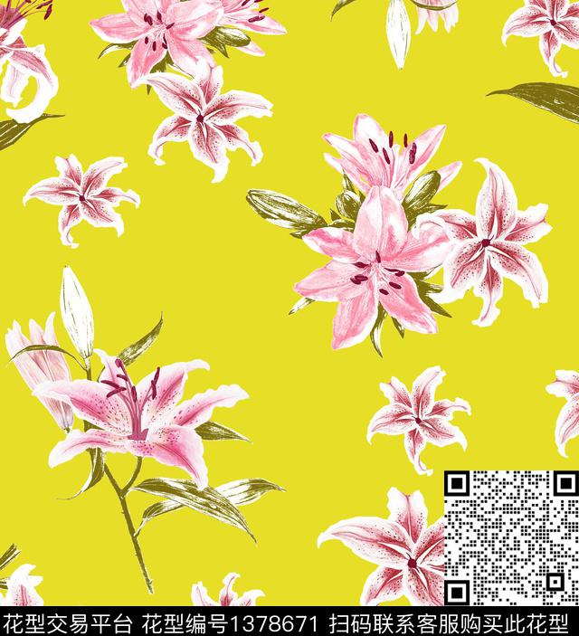 玫瑰花VALENTINO2021春夏数码印花华亿平台下载（图片编号: 1378671） - 瓦栏（Walan）