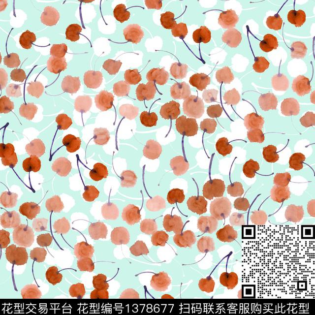 梅花樱桃樱花数码印花华亿平台下载（图片编号: 1378677） - 瓦栏（Walan）