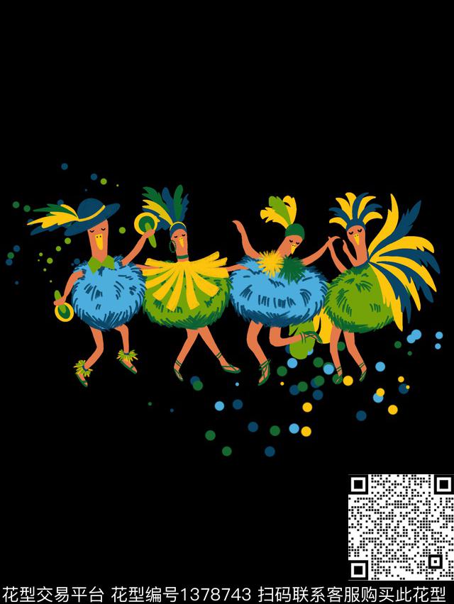 插画动物大牌风传统印花华亿平台下载（图片编号: 1378743） - 瓦栏（Walan）