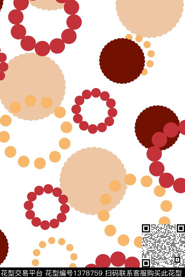 大牌风波点几何传统印花华亿平台下载（图片编号: 1378759） - 瓦栏（Walan）