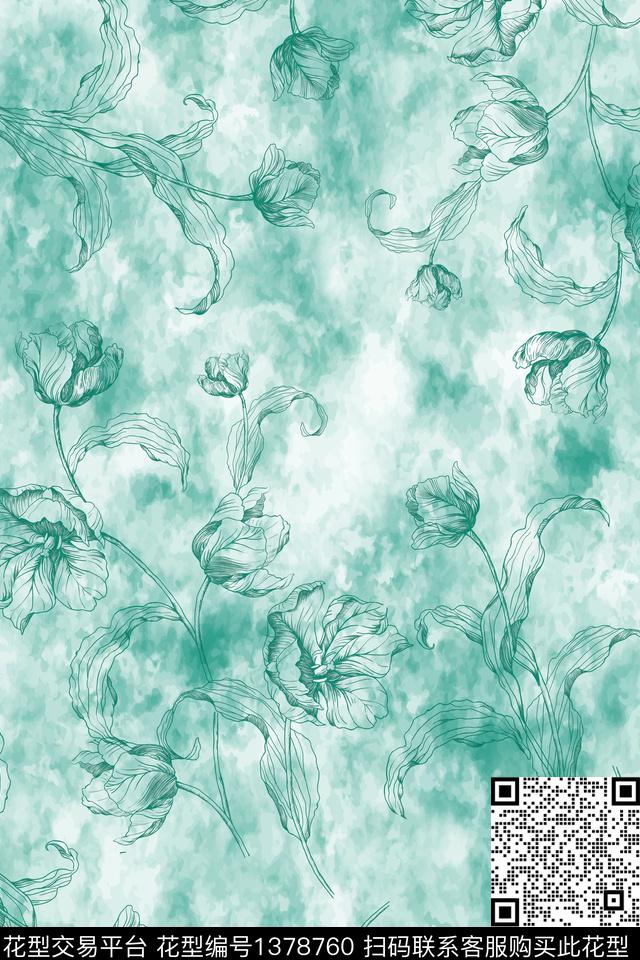 肌理水墨风大牌风数码印花华亿平台下载（图片编号: 1378760） - 瓦栏（Walan）