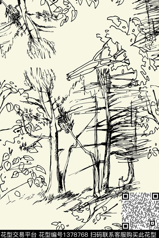 肌理大牌风抽象数码印花华亿平台下载（图片编号: 1378768） - 瓦栏（Walan）