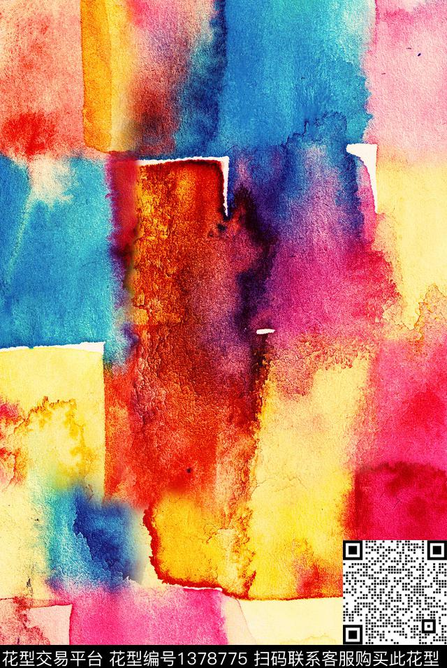 扎染华亿平台女装花卉数码印花华亿平台下载（图片编号: 1378775） - 瓦栏（Walan）