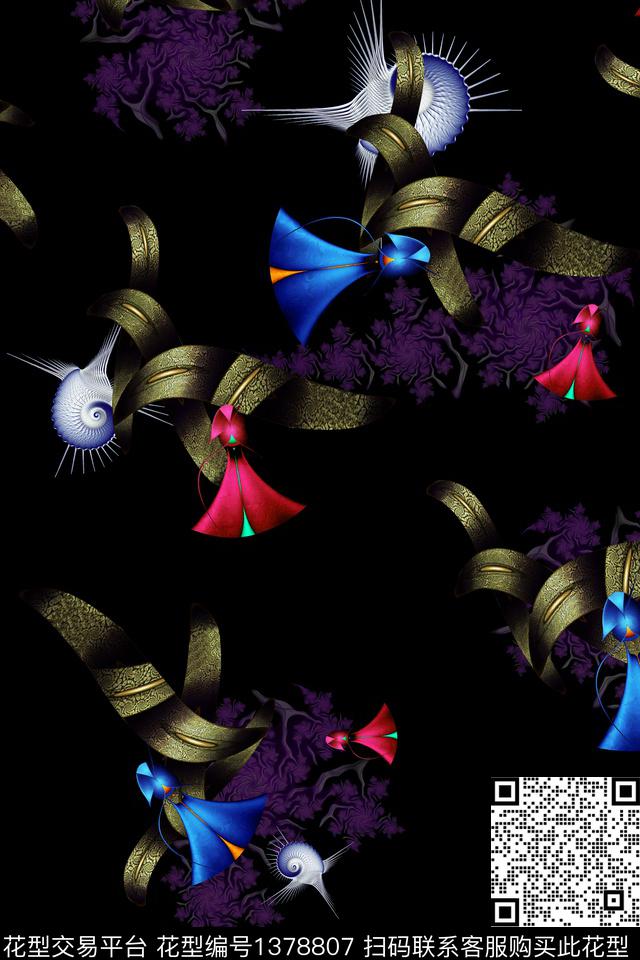 旗袍香云纱真丝数码印花华亿平台下载（图片编号: 1378807） - 瓦栏（Walan）