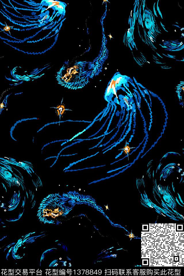 几何大牌风抽象数码印花华亿平台下载（图片编号: 1378849） - 瓦栏（Walan）