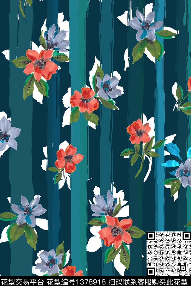 花卉休闲小碎花数码印花华亿平台下载（图片编号: 1378918） - 瓦栏（Walan）