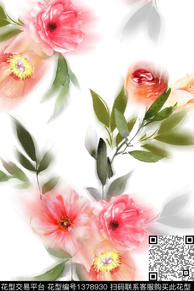 植物花卉春夏华亿平台数码印花华亿平台下载（图片编号: 1378930） - 瓦栏（Walan）