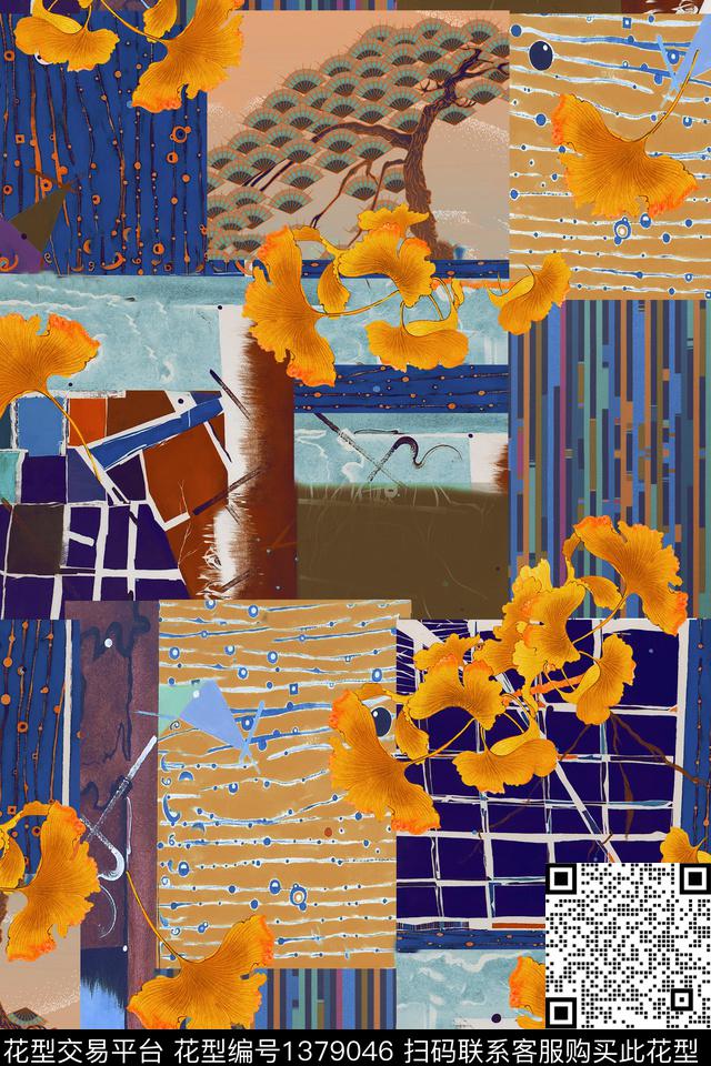 民族风大牌风几何拼贴华亿平台数码印花华亿平台下载（图片编号: 1379046） - 瓦栏（Walan）