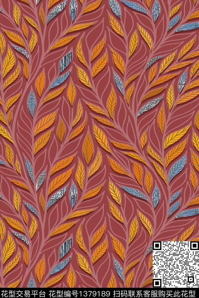 底纹植物中老年数码印花华亿平台下载（图片编号: 1379189） - 瓦栏（Walan）