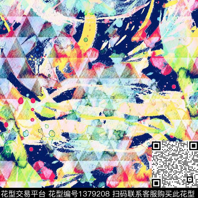 分形几何扎染华亿平台数码印花华亿平台下载（图片编号: 1379208） - 瓦栏（Walan）