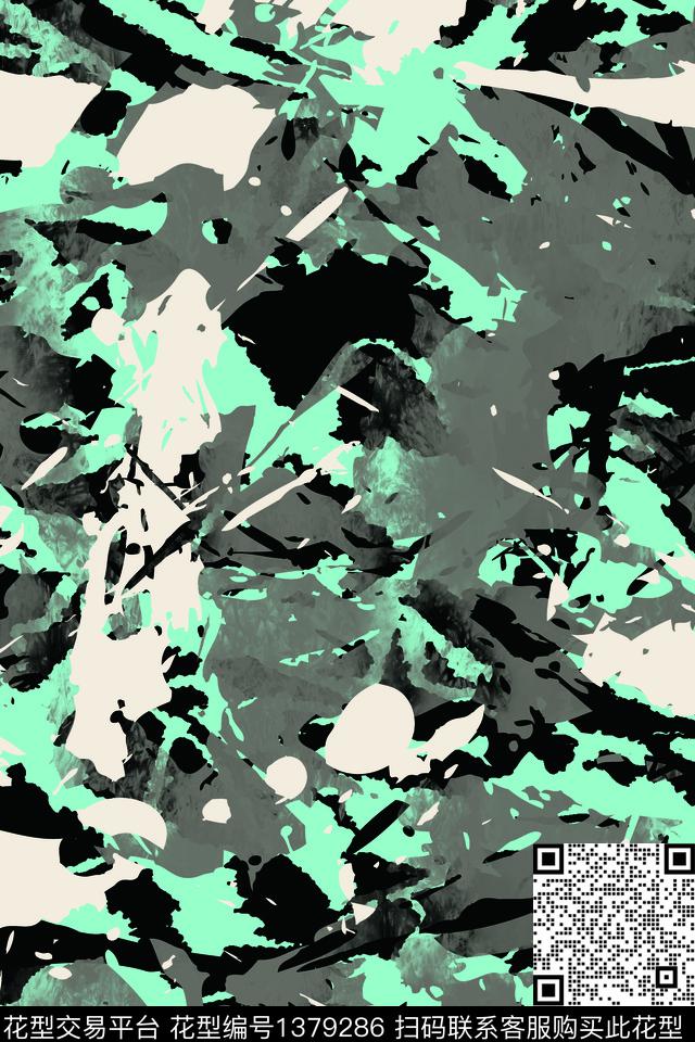 几何男装满版花迷彩传统印花华亿平台下载（图片编号: 1379286） - 瓦栏（Walan）