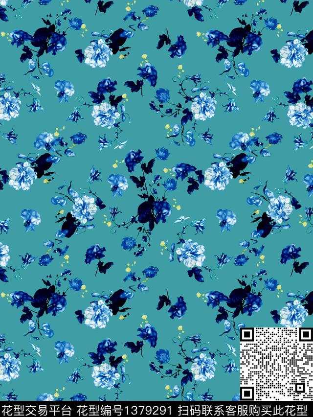 花卉大牌风印花数码印花华亿平台下载（图片编号: 1379291） - 瓦栏（Walan）