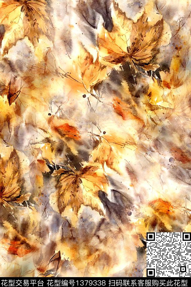 肌理抽象花卉花卉数码印花华亿平台下载（图片编号: 1379338） - 瓦栏（Walan）
