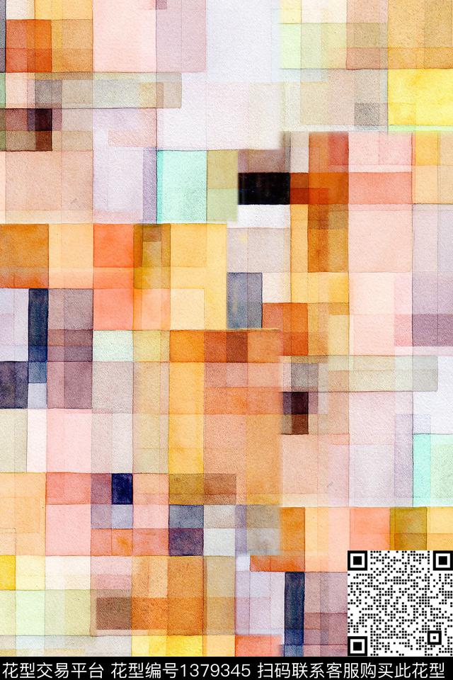 几何肌理大牌风数码印花华亿平台下载（图片编号: 1379345） - 瓦栏（Walan）