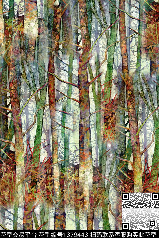 肌理大牌风香云纱数码印花华亿平台下载（图片编号: 1379443） - 瓦栏（Walan）