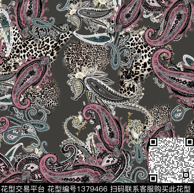 豹纹佩斯利民族风传统印花华亿平台下载（图片编号: 1379466） - 瓦栏（Walan）