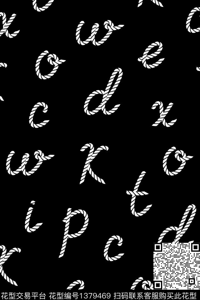 字母航海大牌风传统印花华亿平台下载（图片编号: 1379469） - 瓦栏（Walan）