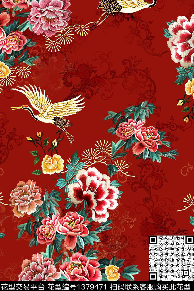 旗袍香云纱雕印华亿平台数码印花华亿平台下载（图片编号: 1379471） - 瓦栏（Walan）