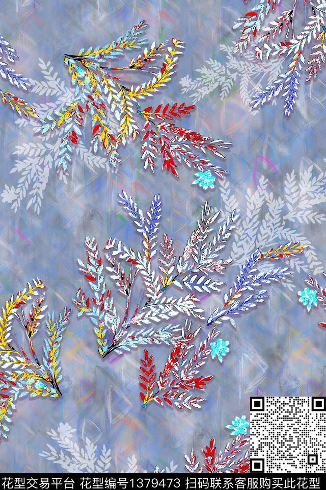 底纹花卉植物数码印花华亿平台下载（图片编号: 1379473） - 瓦栏（Walan）